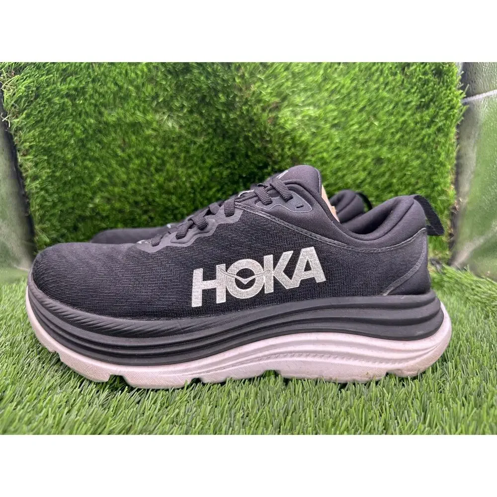 Hoka One One Gaviota 5 1134234-BWHT Athletic Sneaker Mens 8 Black Jacquard Gym